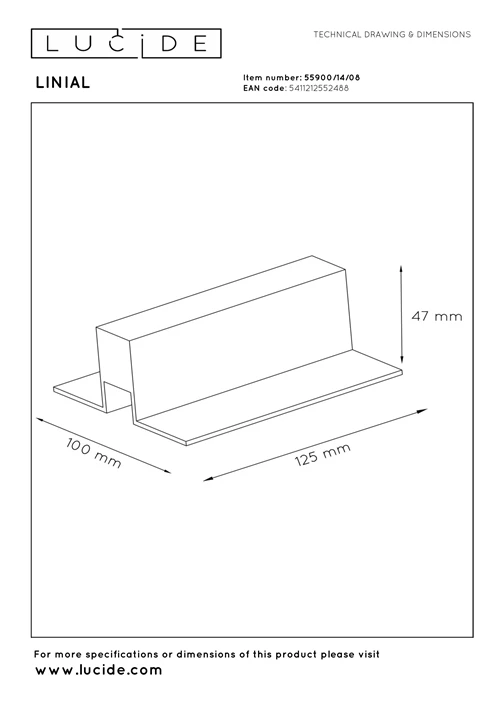 Lucide Premium LINIAL Anschlussdose mit zwei Flügeln &  Klemmblock - 1-Phasen Stromschiene / Schienensystem - Matt Schwarz Chrom - technisch